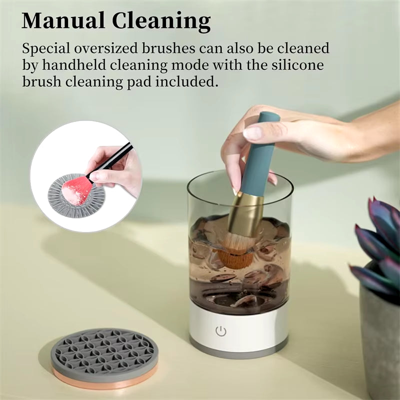 Revolutionize Your Beauty Routine with the USB Plug Electric Makeup Brush Cleaner - Automatic Cleaning & Drying Machine with Silicone Mat
