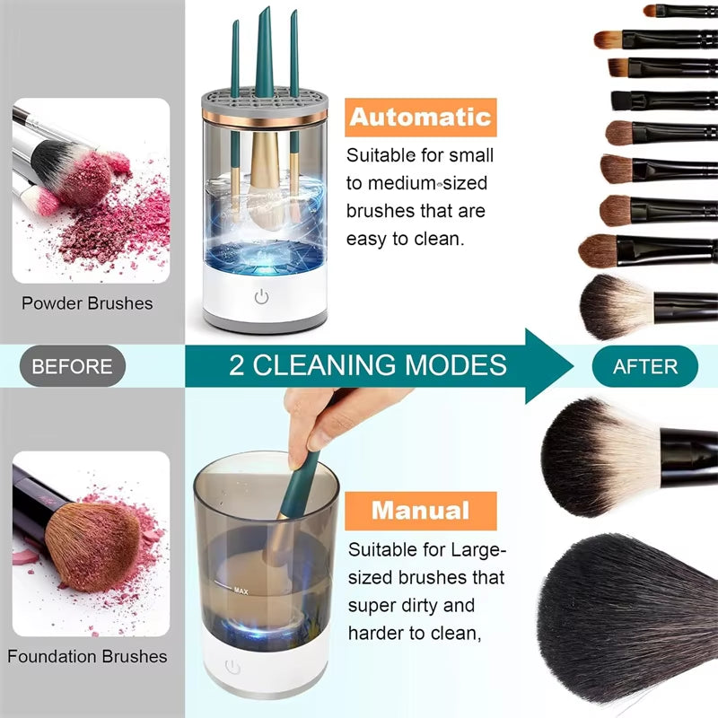 Revolutionize Your Beauty Routine with the USB Plug Electric Makeup Brush Cleaner - Automatic Cleaning & Drying Machine with Silicone Mat