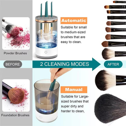 Revolutionize Your Beauty Routine with the USB Plug Electric Makeup Brush Cleaner - Automatic Cleaning & Drying Machine with Silicone Mat